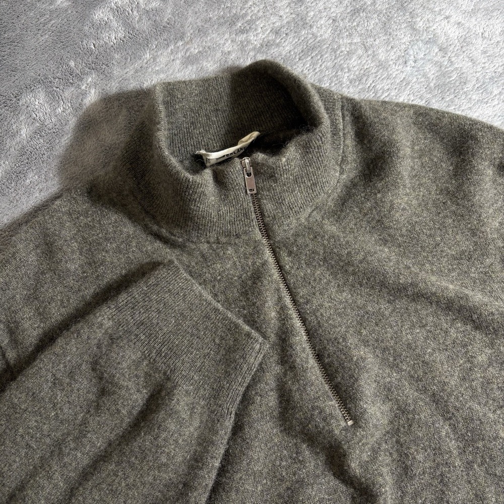 Everlane Men's 100% Cashmere Sweater Green Quarter Zip Long Sleeve Pullover XXL